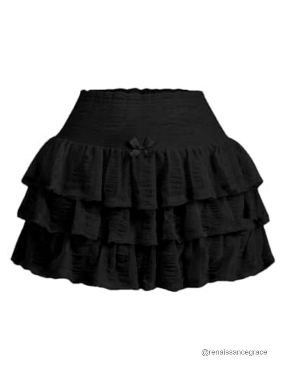Lace Mini Skort with Ruffle Bow Layered A-Line Y2K